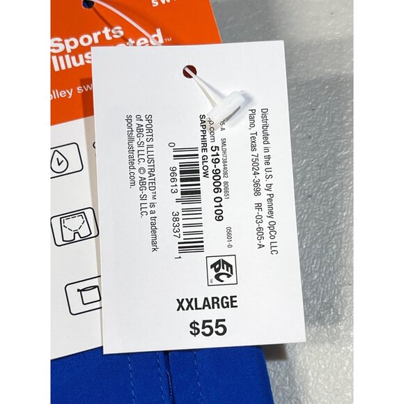 Sports Illustrated Mens Volley Swim Trunks XXL Sapphire Glow 9" Quick Dry Polyes - Picture 9 of 14